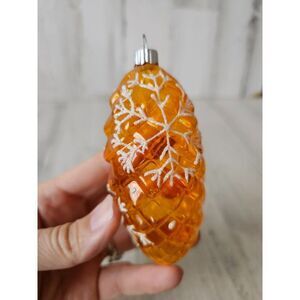 Vintage radko shiny Brite pinecone yellow snowflake ornament‎ Xmas tree